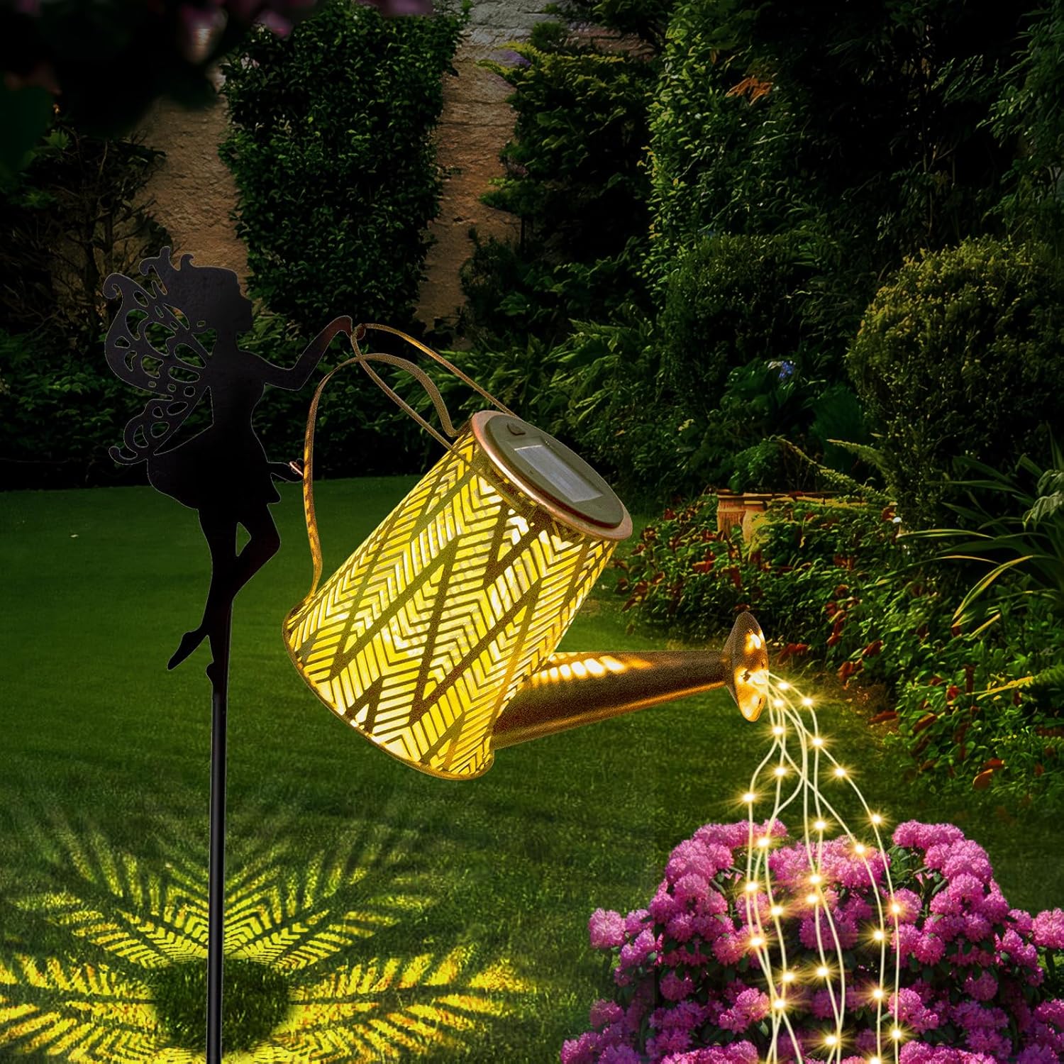 Solar Watering Can LED String Lights
