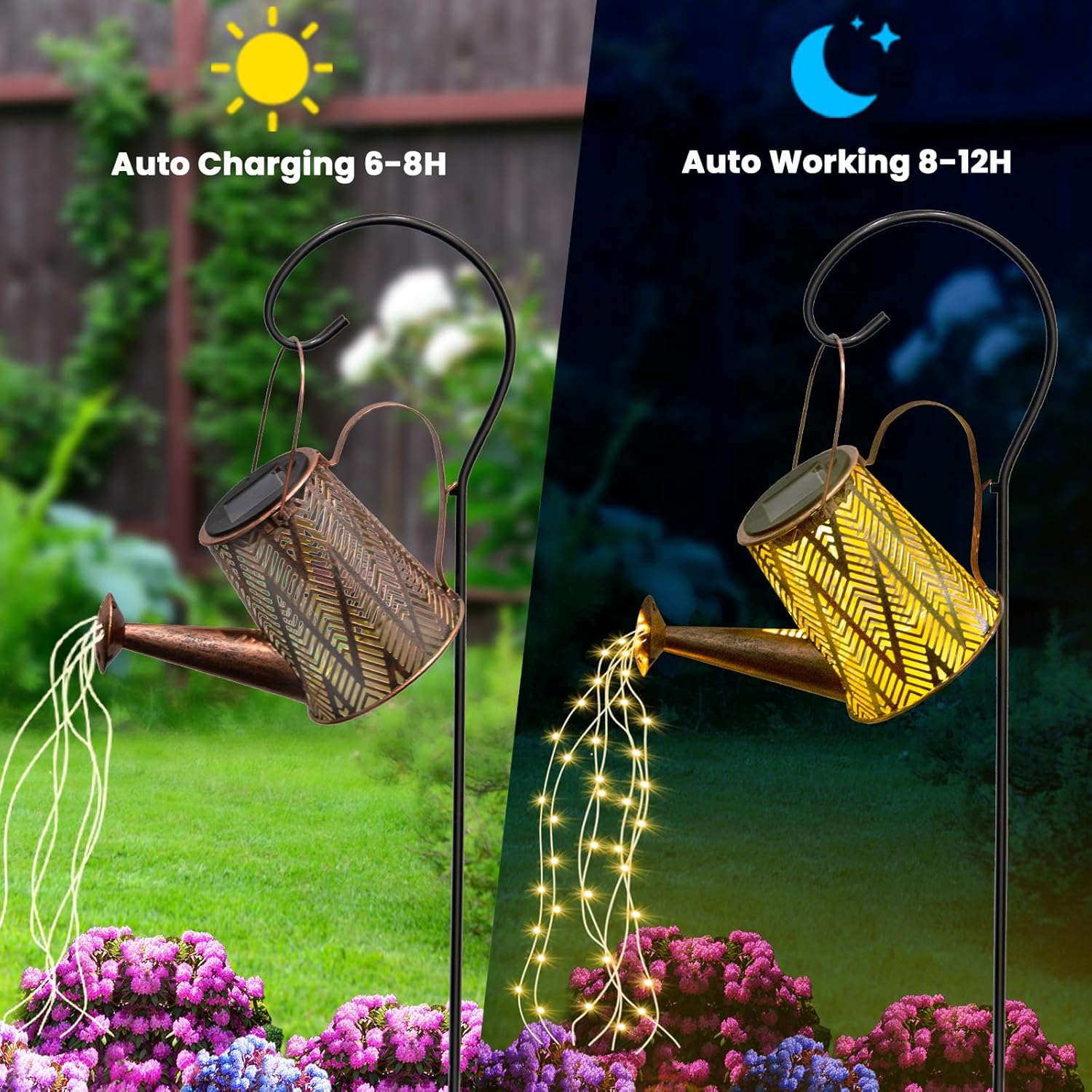 Solar Watering Can LED String Lights