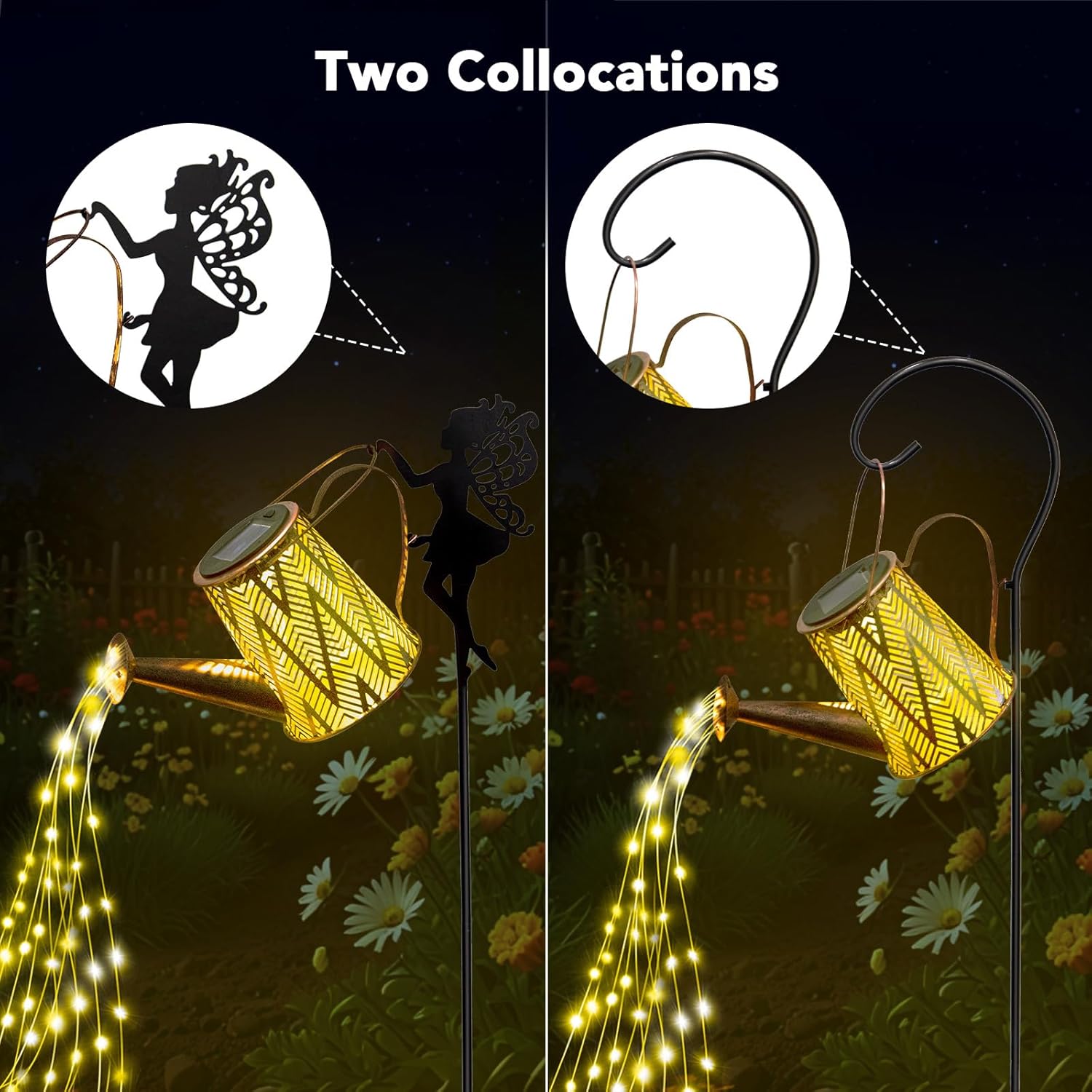 Solar Watering Can LED String Lights