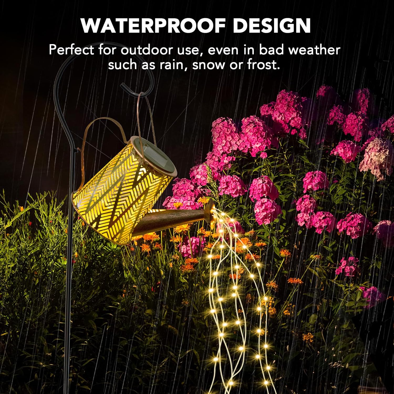 Solar Watering Can LED String Lights