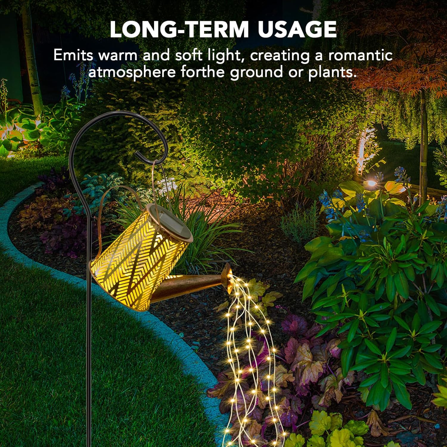 Solar Watering Can LED String Lights