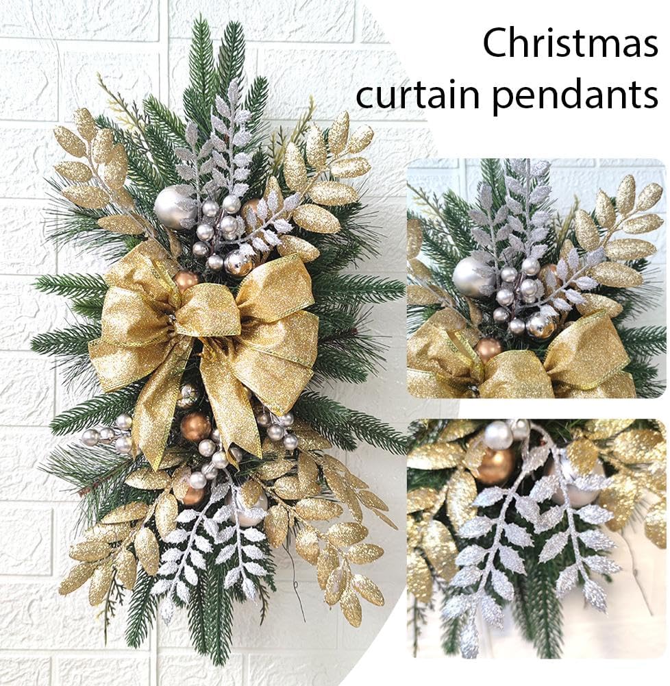 4 Pcs Artificial Teardrop Christmas Swags