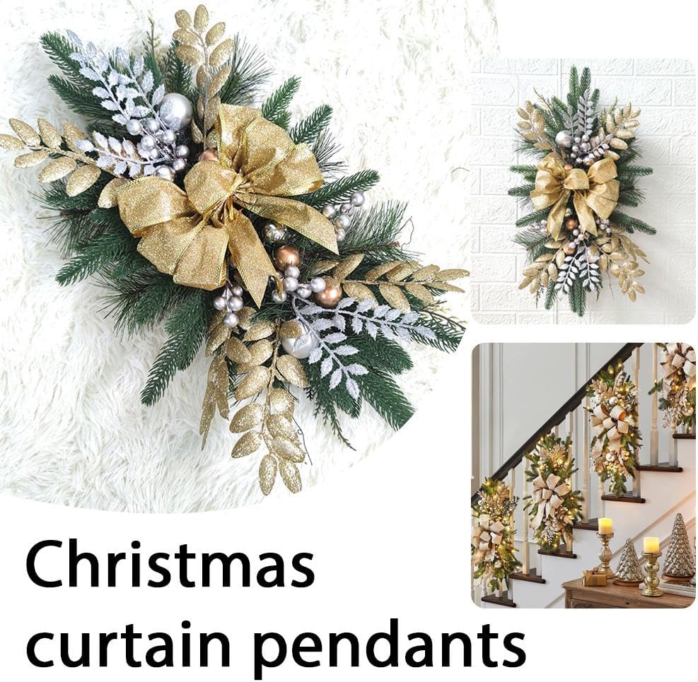 4 Pcs Artificial Teardrop Christmas Swags